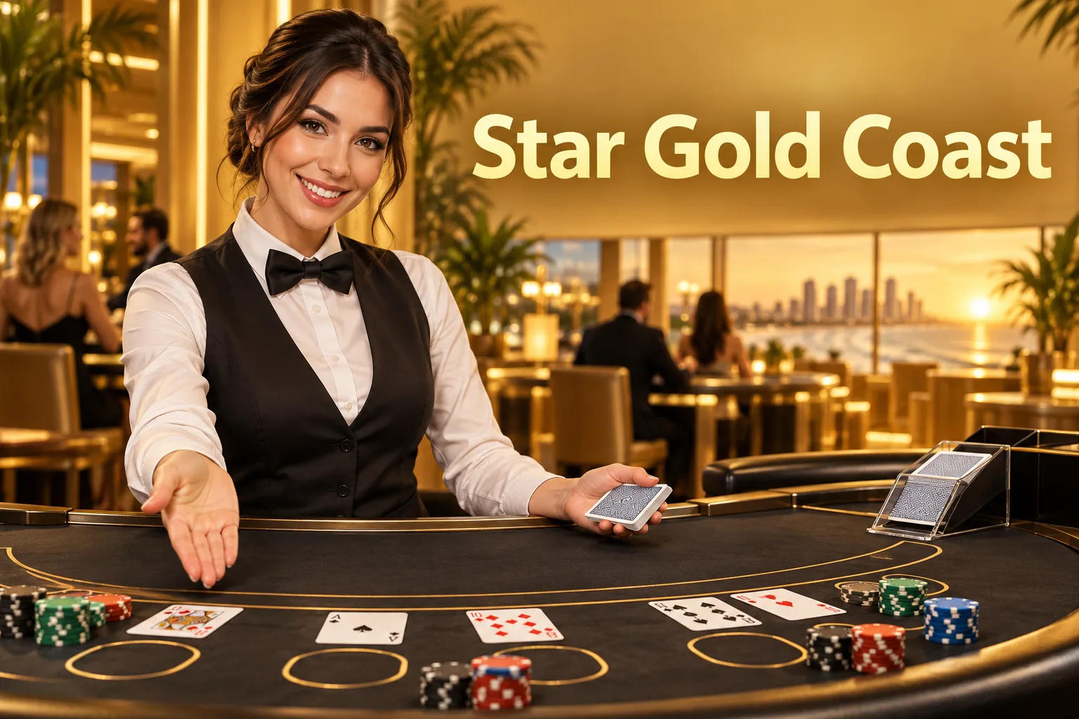 Star Gold Coast online casino welcome package of A$3,000 and 200 free spins on a charcoal and gold banner